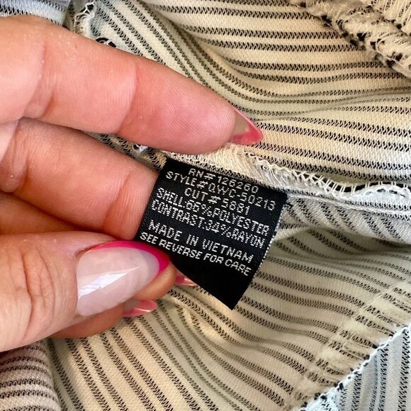 Velvet Heart Off Shoulder Fit & Flare Dress Womens L Black Belted Striped Ruffle - Picture 7 of 10